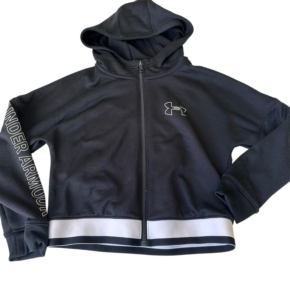 Under Armour Youth XS Black Full Zip Cropped Hoodie